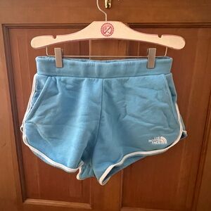 North Face Fleece Shorts – Powder Blue Retro Cut